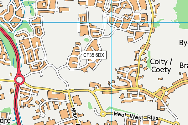 CF35 6DX map - OS VectorMap District (Ordnance Survey)