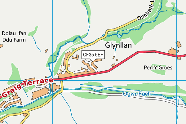 CF35 6EF map - OS VectorMap District (Ordnance Survey)