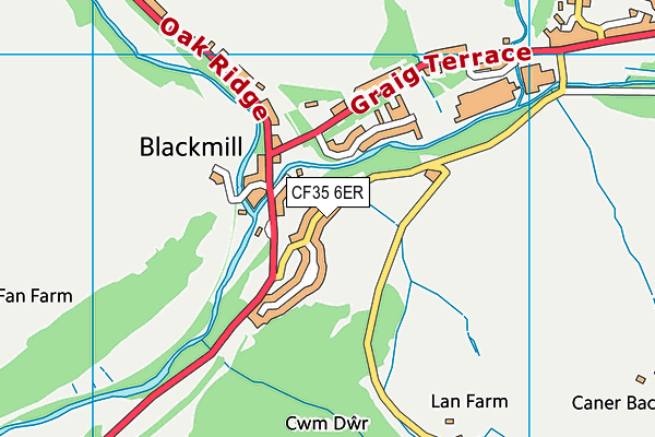 CF35 6ER map - OS VectorMap District (Ordnance Survey)