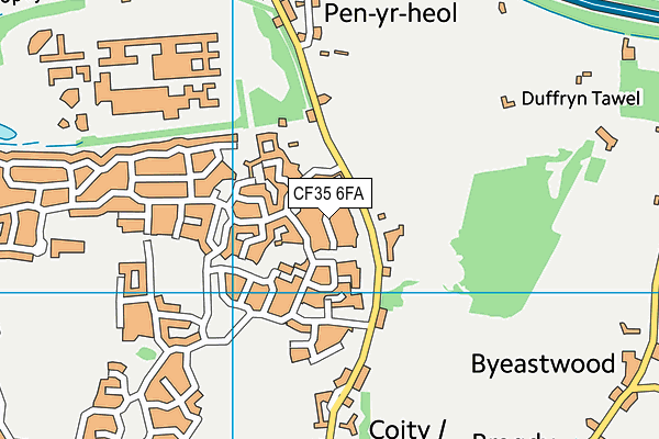 CF35 6FA map - OS VectorMap District (Ordnance Survey)