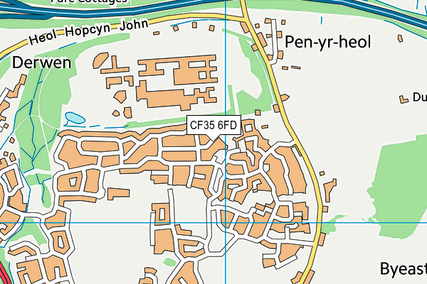 CF35 6FD map - OS VectorMap District (Ordnance Survey)