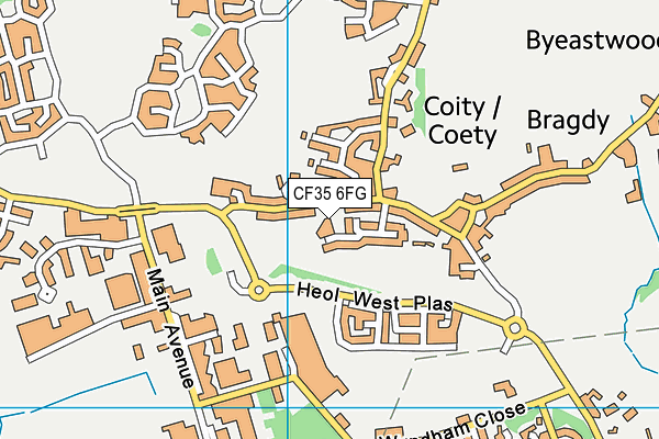 CF35 6FG map - OS VectorMap District (Ordnance Survey)