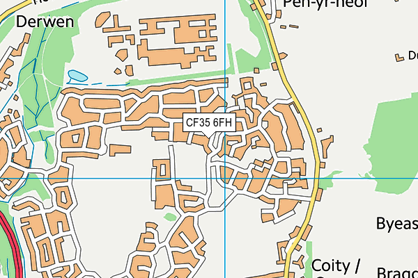 CF35 6FH map - OS VectorMap District (Ordnance Survey)