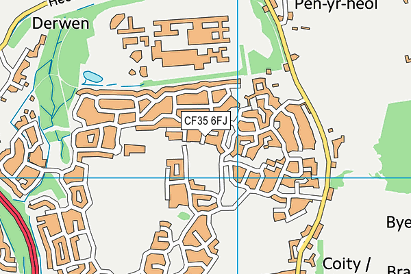 CF35 6FJ map - OS VectorMap District (Ordnance Survey)