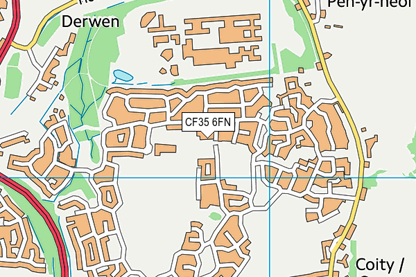 CF35 6FN map - OS VectorMap District (Ordnance Survey)