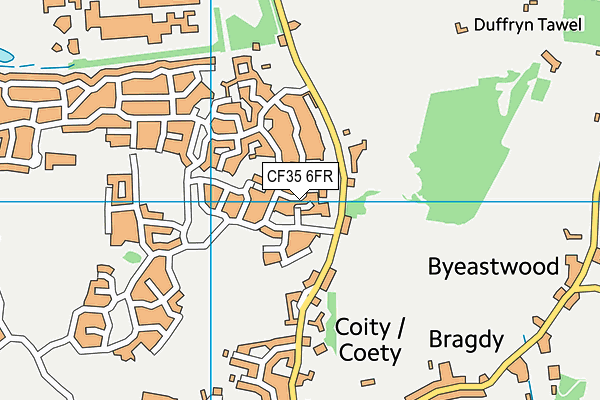 CF35 6FR map - OS VectorMap District (Ordnance Survey)