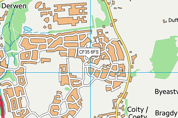 CF35 6FS map - OS VectorMap District (Ordnance Survey)