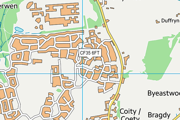 CF35 6FT map - OS VectorMap District (Ordnance Survey)