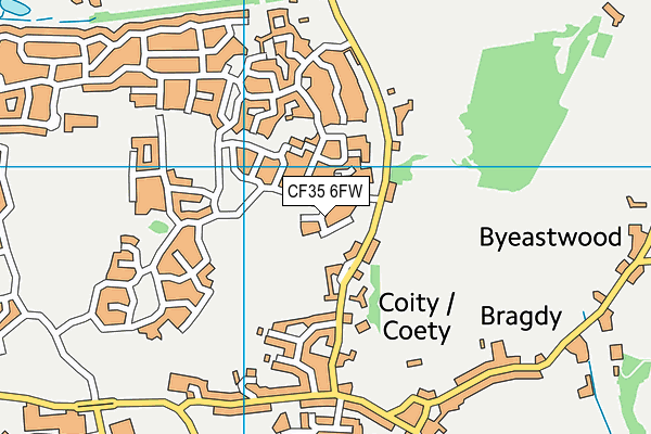 CF35 6FW map - OS VectorMap District (Ordnance Survey)