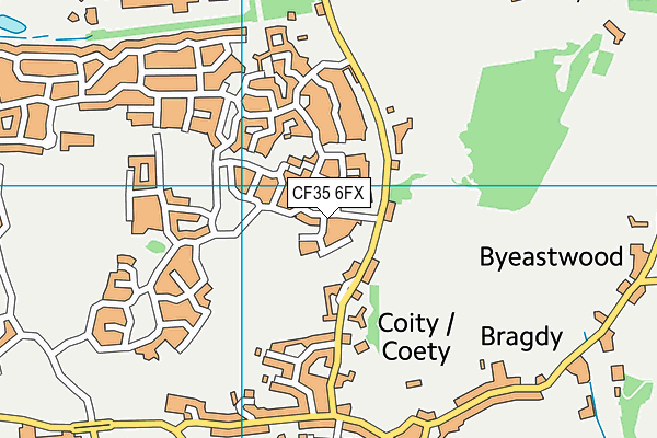 CF35 6FX map - OS VectorMap District (Ordnance Survey)
