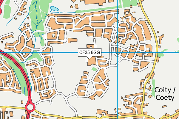 CF35 6GG map - OS VectorMap District (Ordnance Survey)