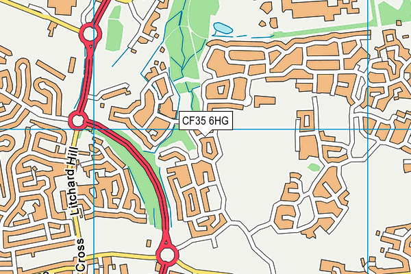 CF35 6HG map - OS VectorMap District (Ordnance Survey)