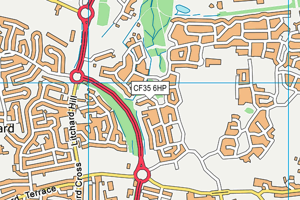 CF35 6HP map - OS VectorMap District (Ordnance Survey)