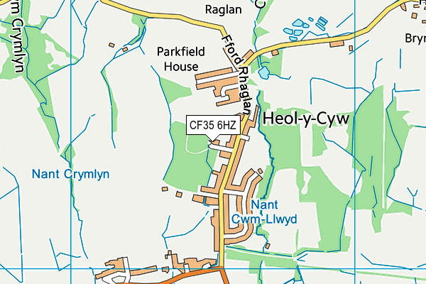 CF35 6HZ map - OS VectorMap District (Ordnance Survey)