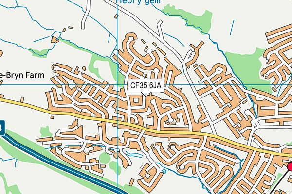 CF35 6JA map - OS VectorMap District (Ordnance Survey)