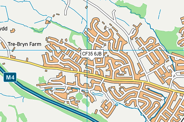 CF35 6JB map - OS VectorMap District (Ordnance Survey)