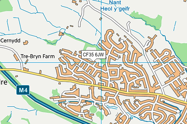 CF35 6JW map - OS VectorMap District (Ordnance Survey)