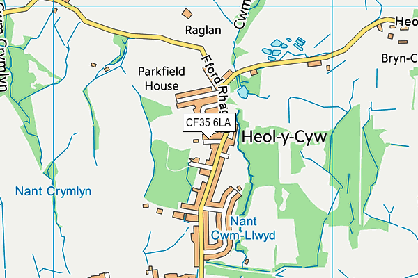 CF35 6LA map - OS VectorMap District (Ordnance Survey)