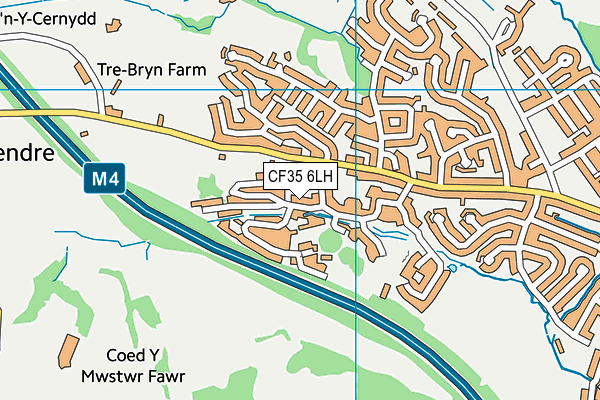 CF35 6LH map - OS VectorMap District (Ordnance Survey)