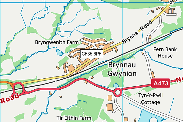 CF35 6PF map - OS VectorMap District (Ordnance Survey)