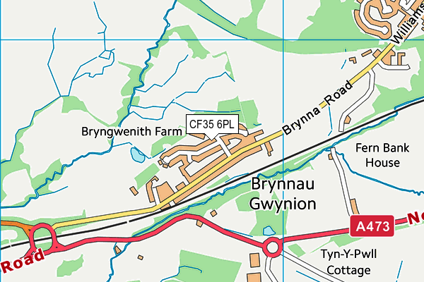 CF35 6PL map - OS VectorMap District (Ordnance Survey)