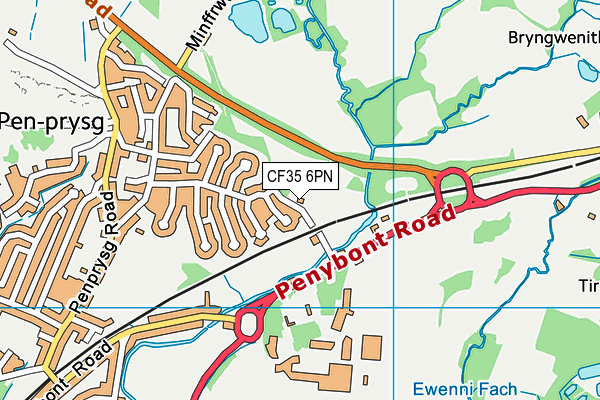 CF35 6PN map - OS VectorMap District (Ordnance Survey)