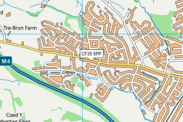 CF35 6PP map - OS VectorMap District (Ordnance Survey)