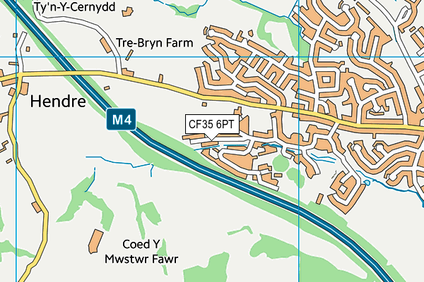 CF35 6PT map - OS VectorMap District (Ordnance Survey)