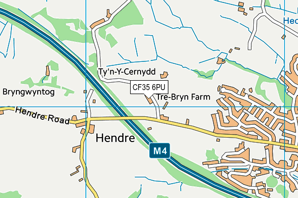 CF35 6PU map - OS VectorMap District (Ordnance Survey)