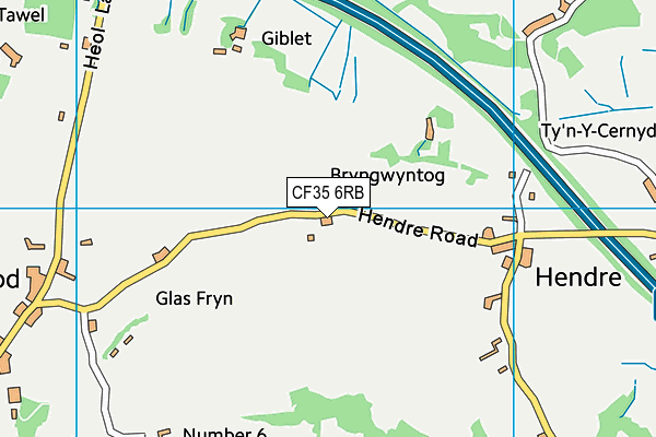 CF35 6RB map - OS VectorMap District (Ordnance Survey)