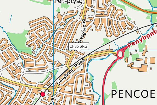 CF35 6RG map - OS VectorMap District (Ordnance Survey)