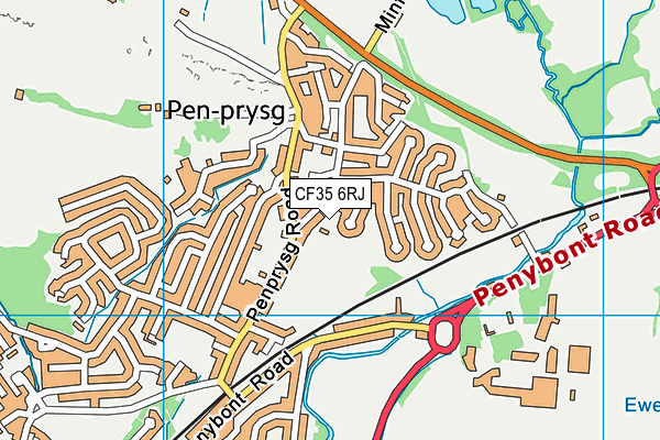 CF35 6RJ map - OS VectorMap District (Ordnance Survey)