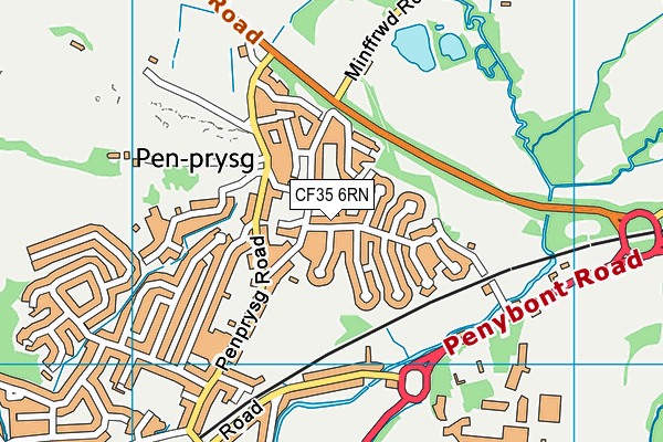 CF35 6RN map - OS VectorMap District (Ordnance Survey)