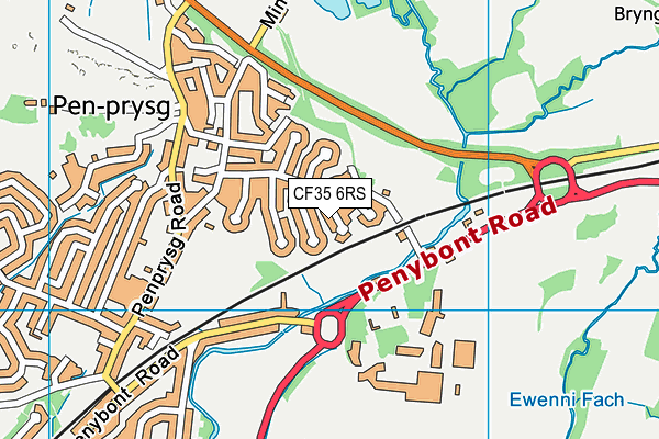 CF35 6RS map - OS VectorMap District (Ordnance Survey)