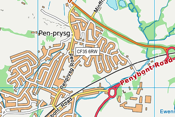 CF35 6RW map - OS VectorMap District (Ordnance Survey)