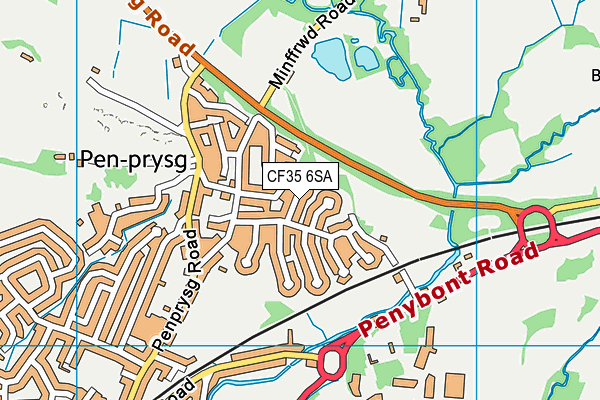 CF35 6SA map - OS VectorMap District (Ordnance Survey)