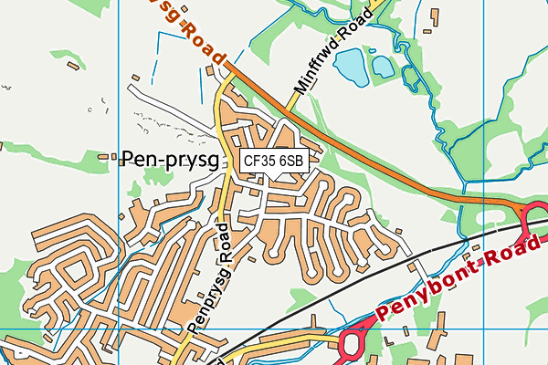 CF35 6SB map - OS VectorMap District (Ordnance Survey)