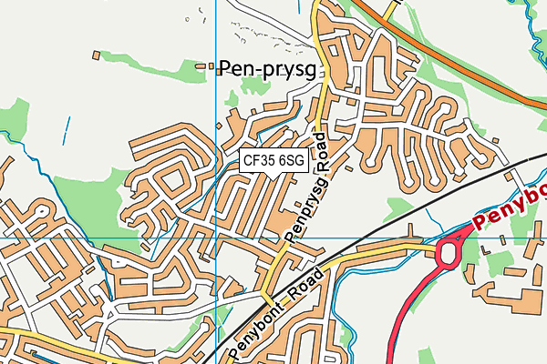 CF35 6SG map - OS VectorMap District (Ordnance Survey)