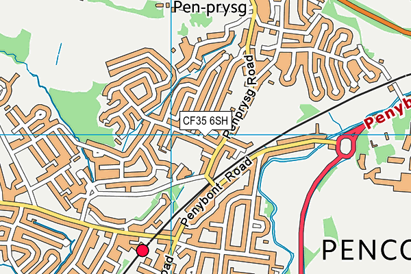 CF35 6SH map - OS VectorMap District (Ordnance Survey)