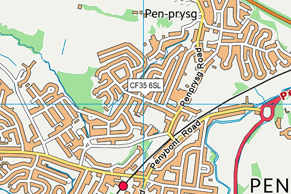 CF35 6SL map - OS VectorMap District (Ordnance Survey)