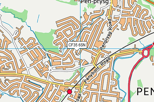 CF35 6SN map - OS VectorMap District (Ordnance Survey)