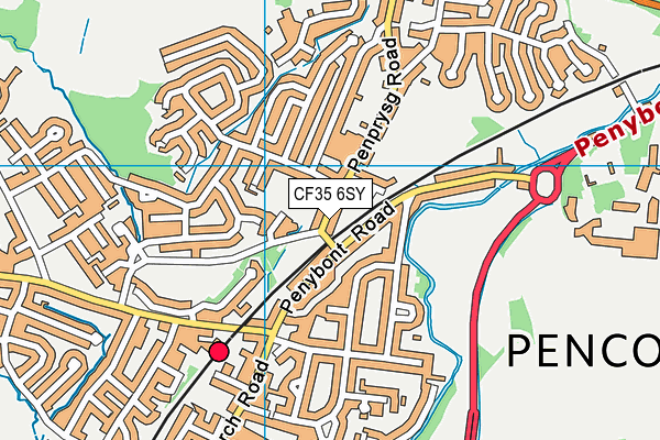 CF35 6SY map - OS VectorMap District (Ordnance Survey)