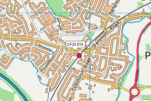 CF35 6TA map - OS VectorMap District (Ordnance Survey)