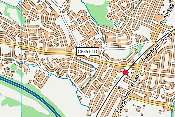 CF35 6TD map - OS VectorMap District (Ordnance Survey)