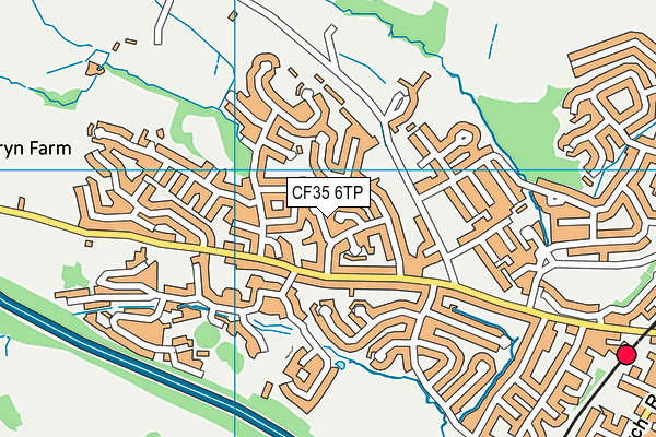 CF35 6TP map - OS VectorMap District (Ordnance Survey)