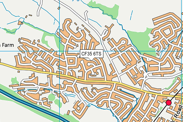 CF35 6TS map - OS VectorMap District (Ordnance Survey)