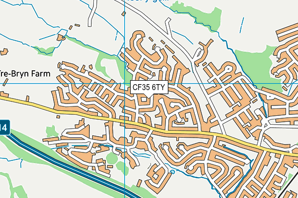 CF35 6TY map - OS VectorMap District (Ordnance Survey)