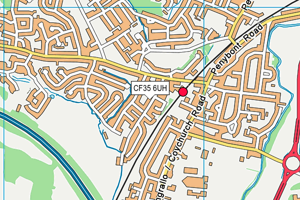 CF35 6UH map - OS VectorMap District (Ordnance Survey)