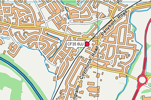 CF35 6UJ map - OS VectorMap District (Ordnance Survey)