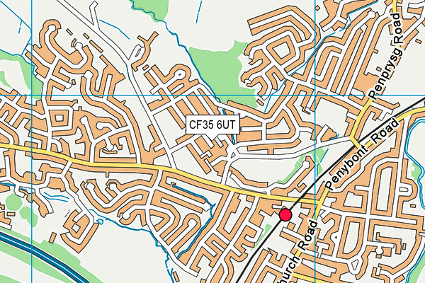 CF35 6UT map - OS VectorMap District (Ordnance Survey)